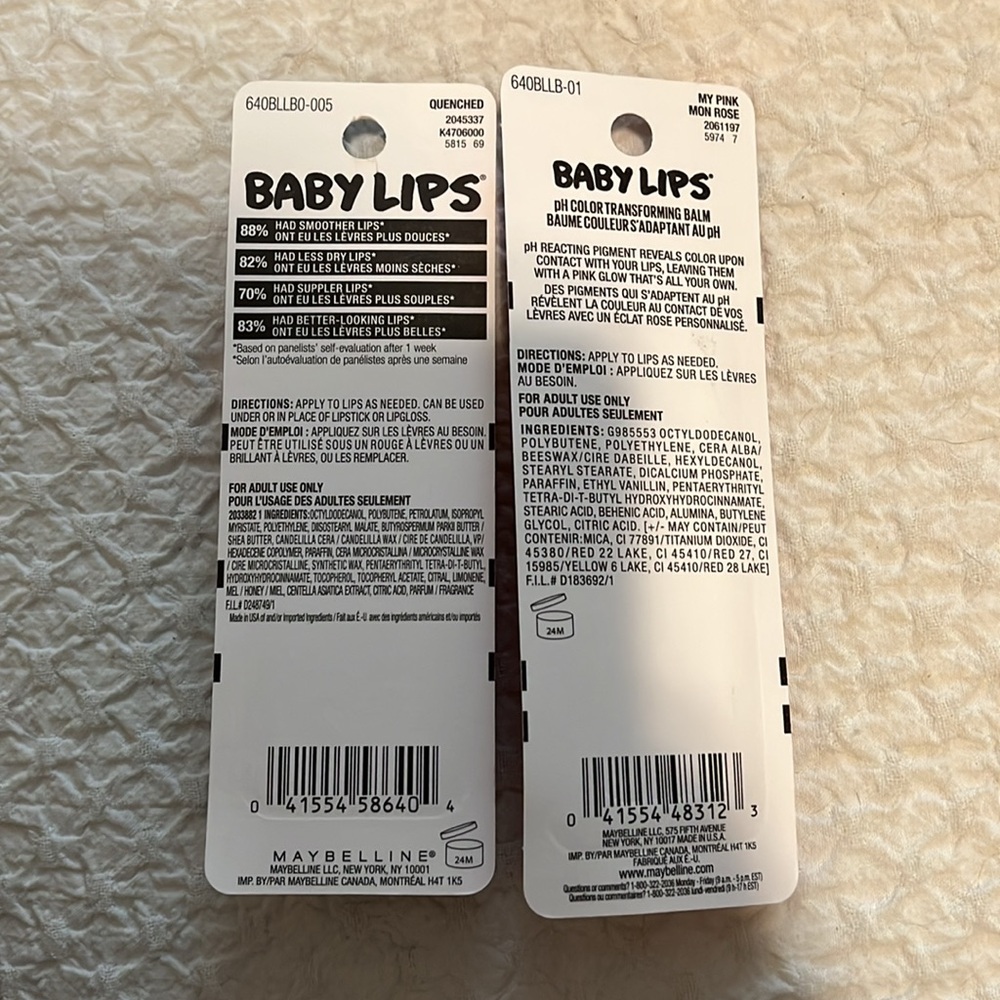 NWT Maybelline Baby Lips Quenched and My Pink - Picture 2 of 5